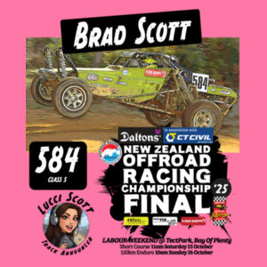 584 Brad Scott - Lucci Scott Announcer Youth Tee - a range of colour garments available - ages 8 - 14 sizes - quality quaranteed Design