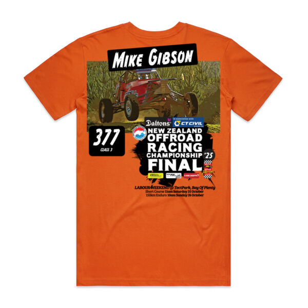 377 Mike Gibson ORANZ Final Tee - all coloured garments - all sizes - quality guaranteed Thumbnail